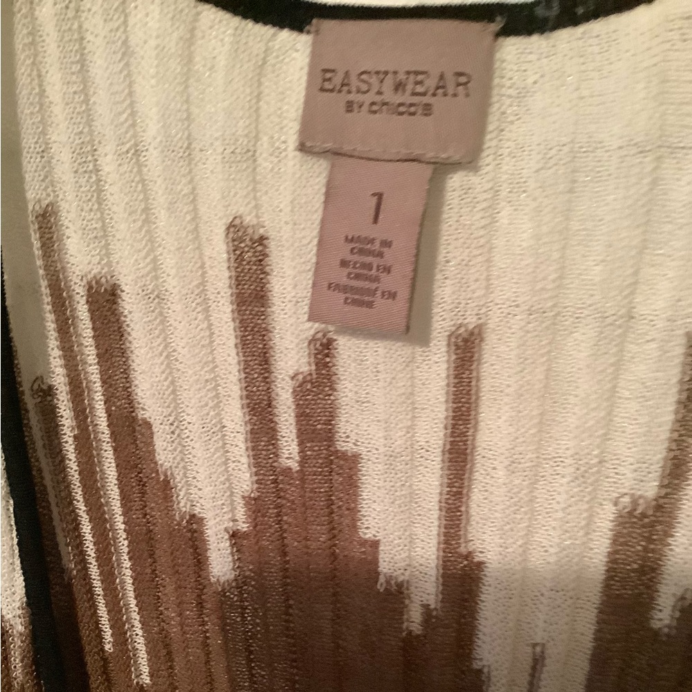 Easy wear by Chico ladies open sweater cardigan, size 1 or a medium